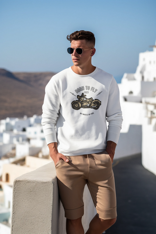 Born to Fly Unisex Sweatshirt White