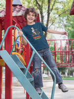 Young forever Kid's Half Sleeve Round Neck T-Shirt Navy Blue