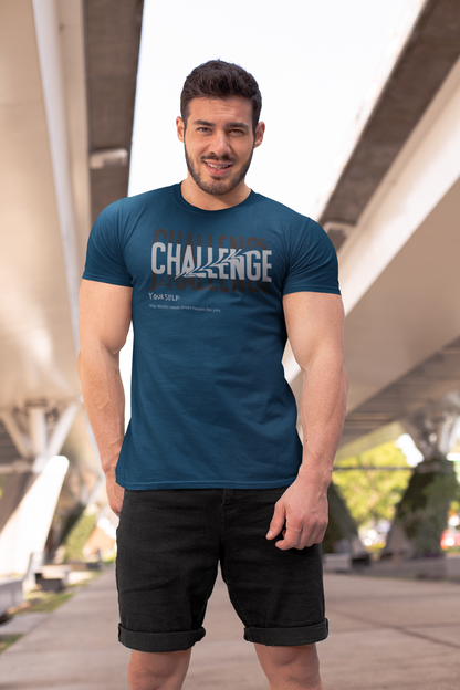 Challenge Men's Half Sleeve Round Neck T-Shirt Navy Blue