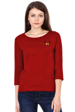 Butterfly Navy Red Women’s 3/4th Sleeve T-Shirt