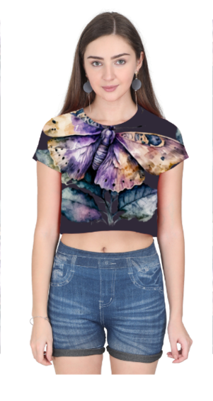 Purple Fly Women Crop Top