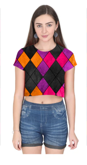 Black Diamond Women Crop Top