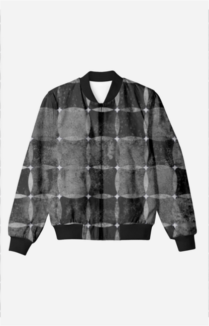 Black Checker Gaze Unisex Bomber Jacket