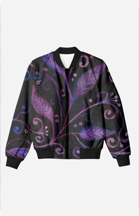 Purple Twirls Unisex Bomber Jacket