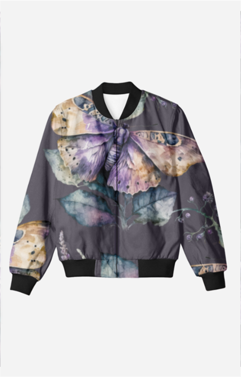 Purple Fly Unisex Bomber Jacket