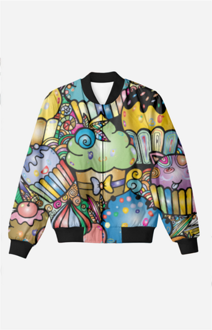 Cupcake Doodle Unisex Bomber Jacket