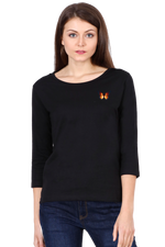 Butterfly Black Women’s 3/4th Sleeve T-Shirt