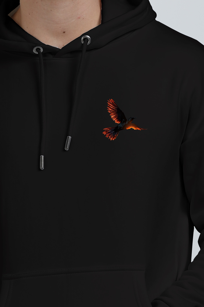 Fire Art Blazing Bird Unisex Black Oversized Hoodie