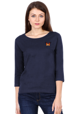 Butterfly Navy Blue Women’s 3/4th Sleeve T-Shirt