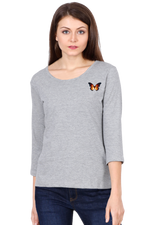 Butterfly Grey Women’s 3/4th Sleeve T-Shirt